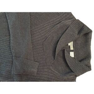 Pria Women's Size XL Ribbed Cowl Neck Sweater Gray Long‎ Sleeve (small hole)